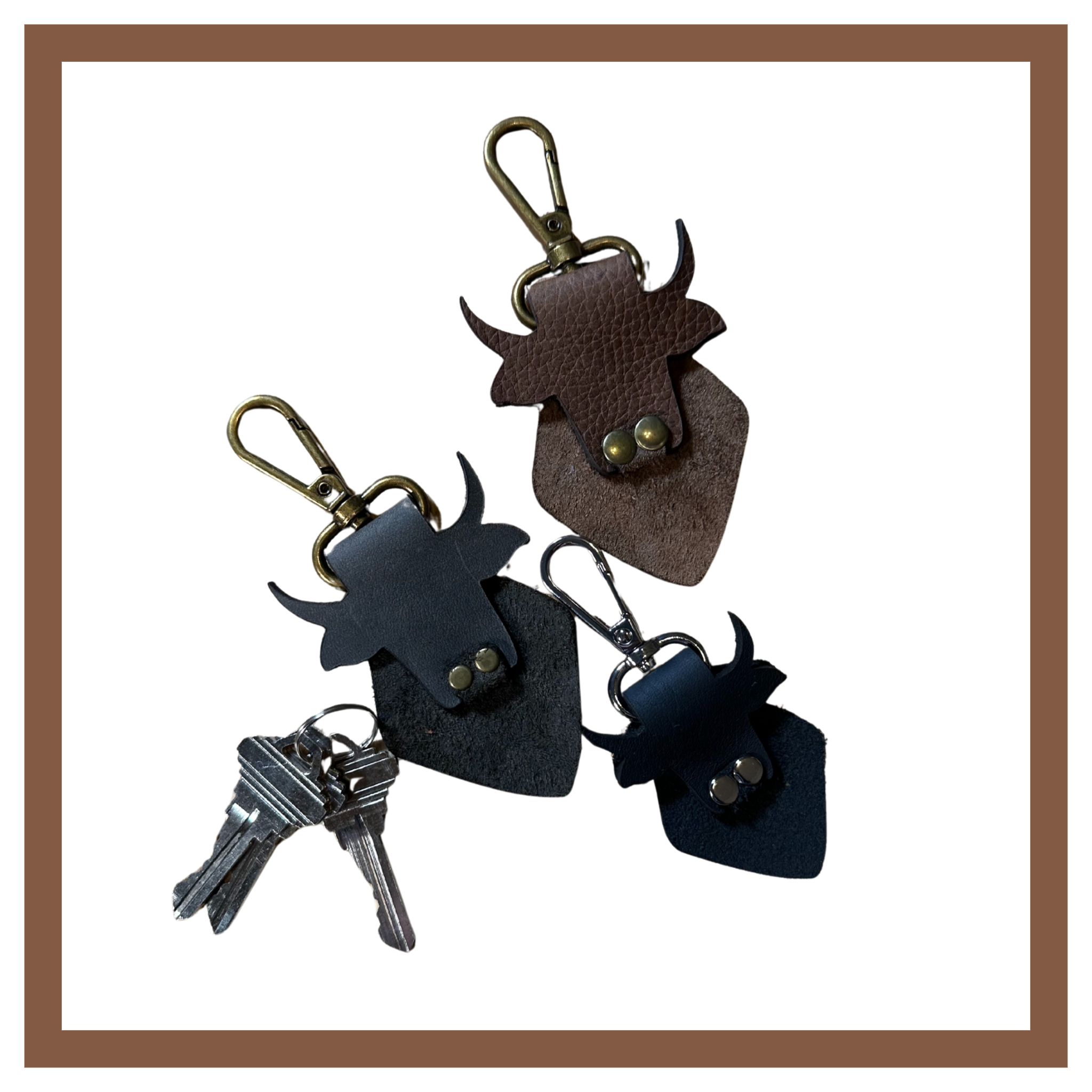 Cow Keychain – SW Leatherworks